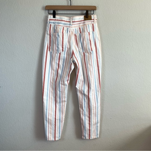 American Eagle High Rise Retro Stripe Mom Jean Pants Size 2 Short - Picture 7 of 11